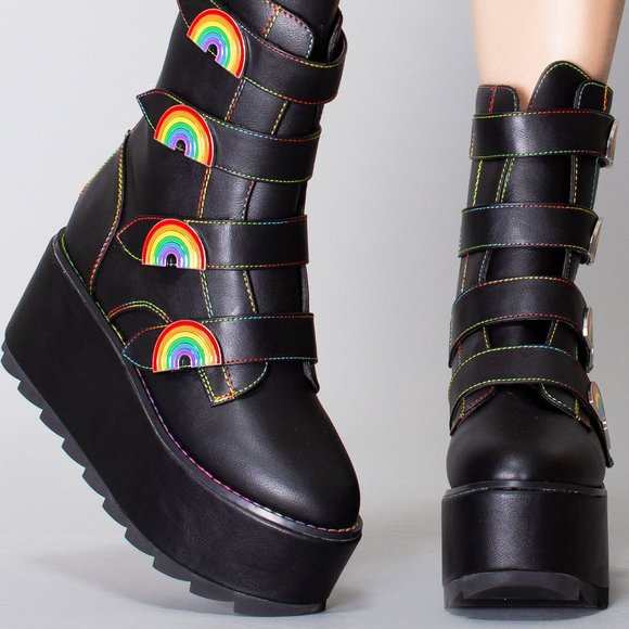 YRU Karma Rainbow Platform Boots - Picture 2 of 9